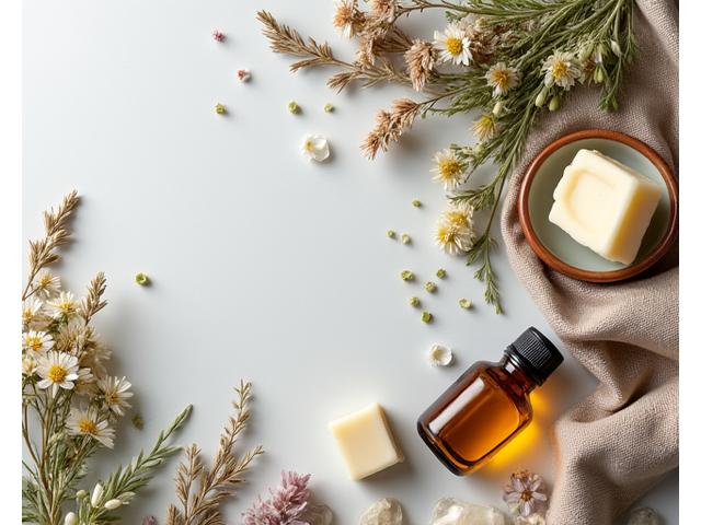 Ingrédients naturels et produits cosmétiques faits maison.